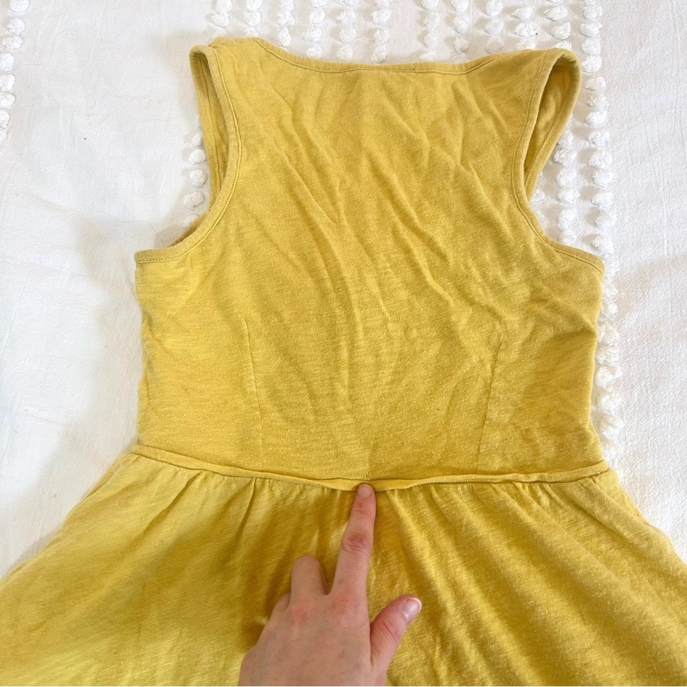 Urban Outfitters Cotton Slub Sunny Yellow Mini fit & Flare Dress Sz S - Picture 10 of 14